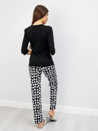 Пижама женская с брюками домашний костюм хлопок