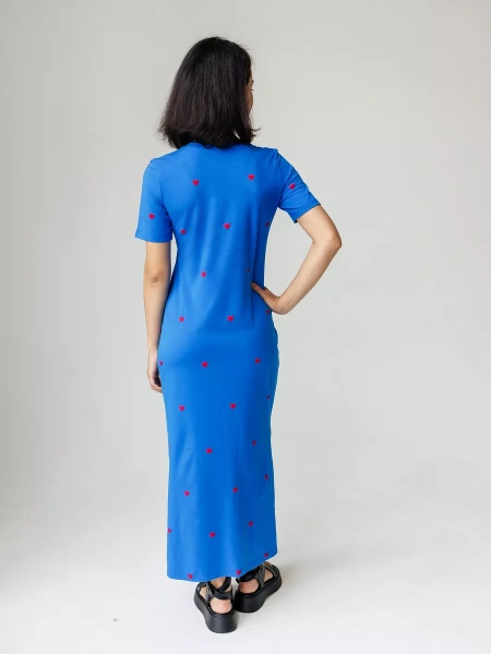 Платье женское трикотажное больших размеров длинное ПЛК609