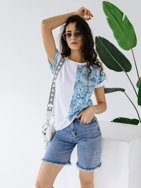 Футболка хлопок с принтом нарядная больших размеров