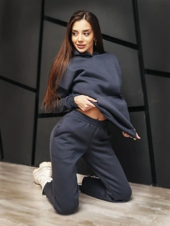 Костюм спортивный женски с начесом оверсайз домашняя одежда