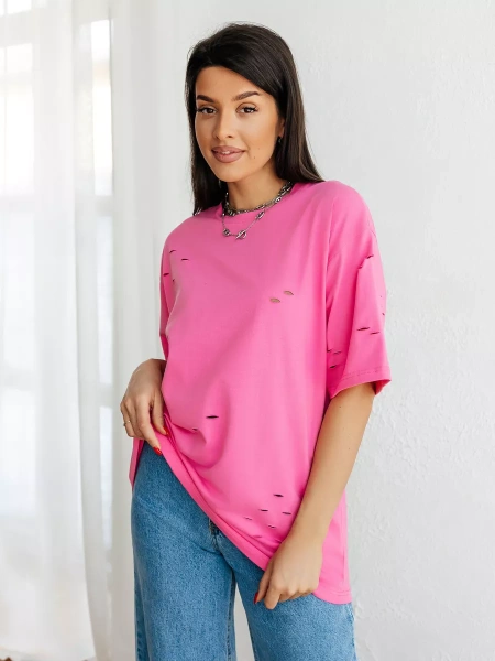 Футболка оверсайз большого размера с дырками