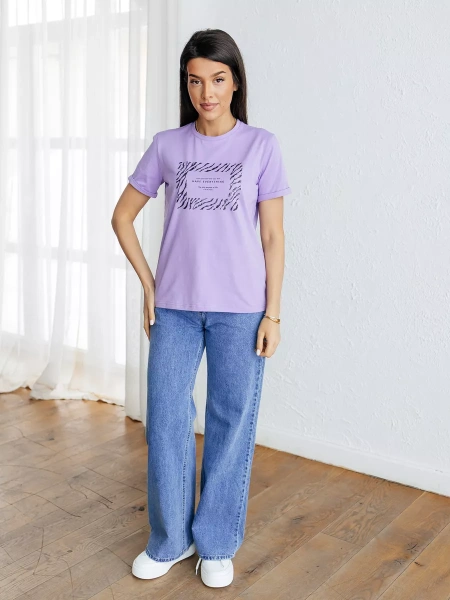 Футболка базовая хлопок с принтом больших размеров