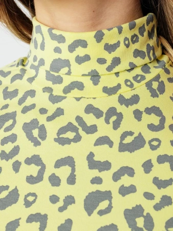 Водолазка женская облегающий лонгслив с принтом ДК572