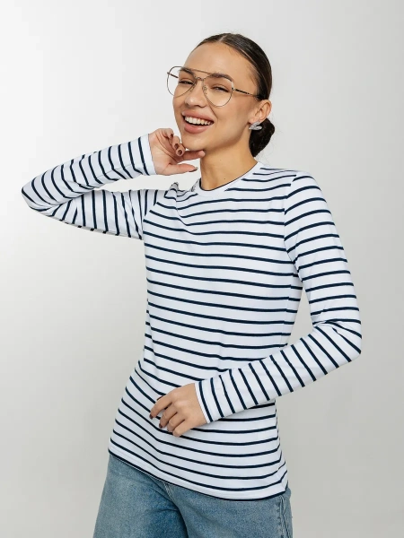 Лонгслив тельняшка большого размера джемпер