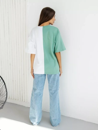 Футболка с принтом оверсайз больших размеров ФК531