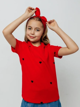 Футболка для девочки оверсайз с принтом хлопок