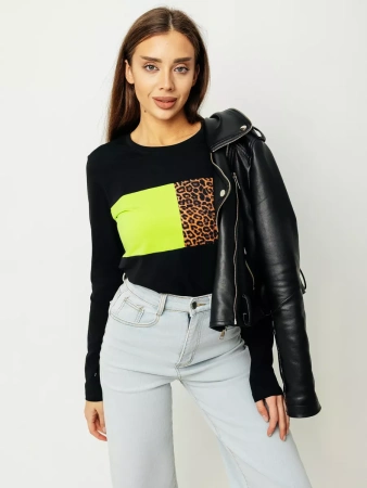 Лонгслив женский облегающий с принтом дк573