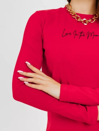 Лонгслив женский облегающий с принтом нарядный ДК589