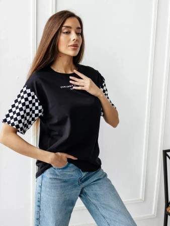 Футболка оверсайз с принтом длинная