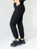 Брюки джоггеры на резинке домашние черные БФ595