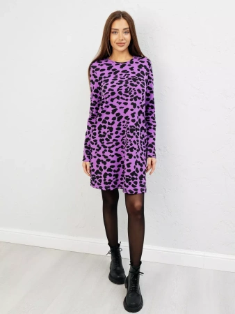 Платье женское мини леопардовое вечернее трапеция ПЛИ577