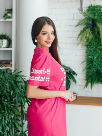 Туника домашняя больших размеров с принтом