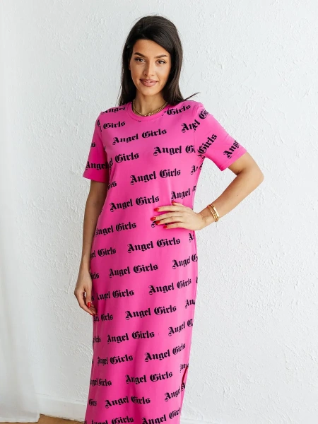 Платье женкое трикотажное с принтом больших размеров ПЛК609