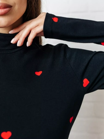 Водолазка женская облегающий лонгслив с принтом ДК572