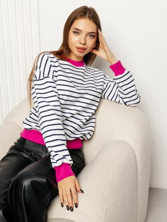 Кофта в полоску нарядная больших размеров джемпер