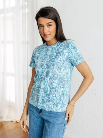 Футболка прямая с принтом хлопок больших размеров ФК561