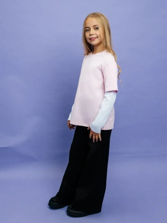 Лонгслив для девочки кофта с двойным рукавом