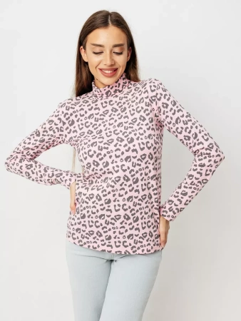 Водолазка женская облегающий лонгслив с принтом ДК572