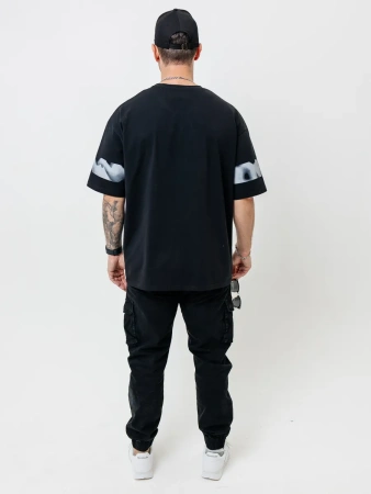 Футболка базовая оверсайз с принтом хлопок летняя