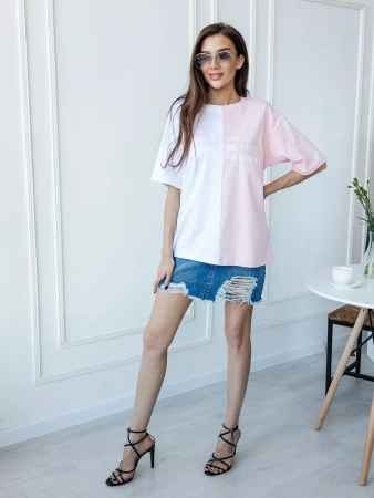 Футболка с принтом оверсайз больших размеров нарядная