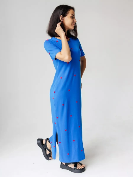 Платье женское трикотажное больших размеров длинное ПЛК609