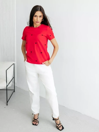 Футболка женская с принтом хлопок больших размеров ФК561