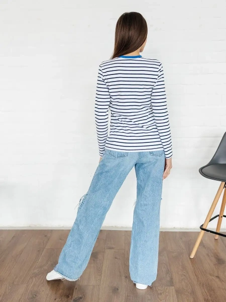 Лонгслив тельняшка большого размера джемпер