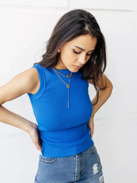 Топ под пиджак в рубчик спортивная майка МК558