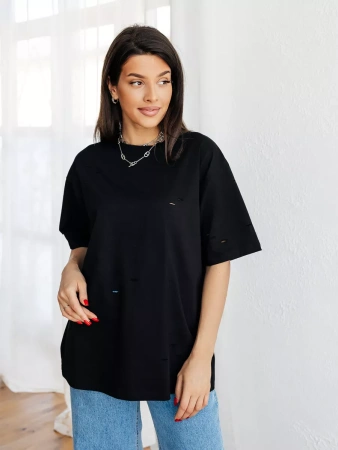 Футболка оверсайз большого размера с дырками