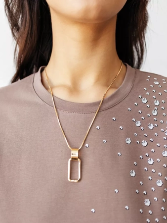 Футболка с принтом базовая хлопок имитация страз новогодняя