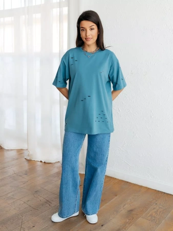 Футболка оверсайз большого размера с дырками