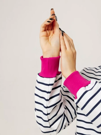 Кофта в полоску нарядная больших размеров джемпер