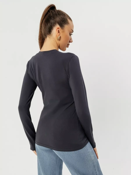 Лонгслив женский облегающий с принтом нарядный ДК589