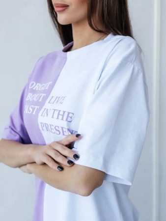 Футболка с принтом оверсайз больших размеров