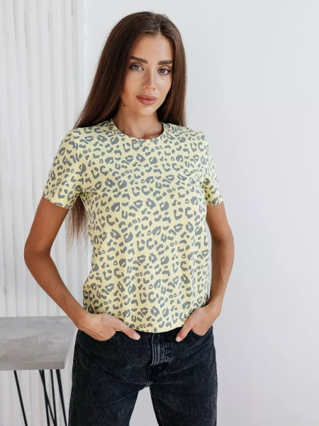 Футболка с принтом хлопок больших размеров новогодняя ФК561