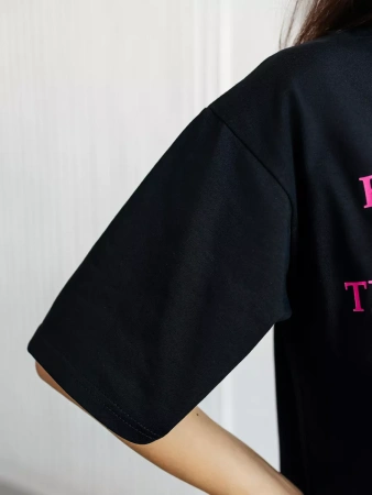 Футболка нарядная оверсайз с принтом больших размеров ФК531