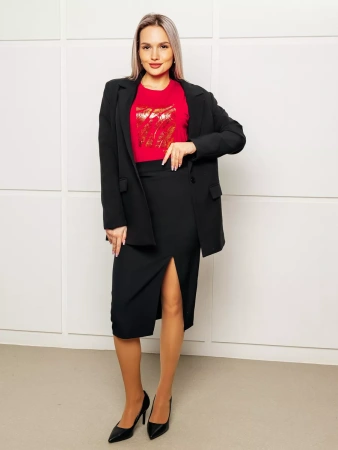 Футболка женская больших размеров с принтом нарядная