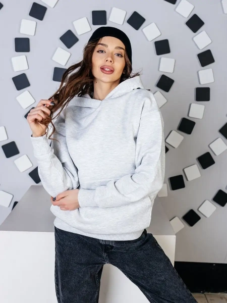 Однотонное худи с начесом