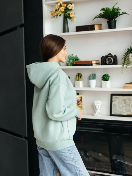 Однотонное худи с начесом