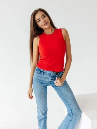 Топ под пиджак в рубчик спортивная майка