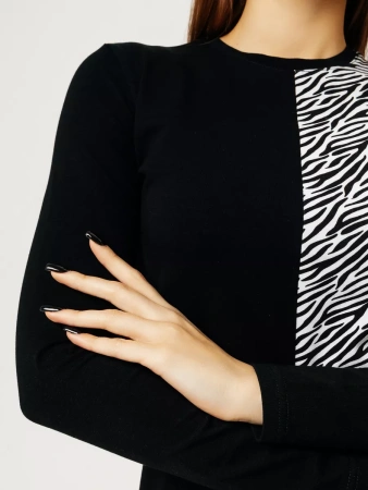 Лонгслив женский облегающий с принтом дк573