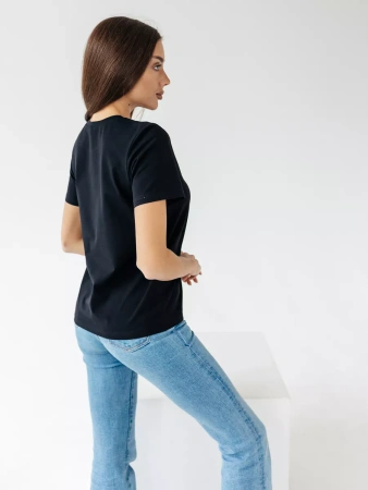 Короткая футболка приталенная одежда хлопок