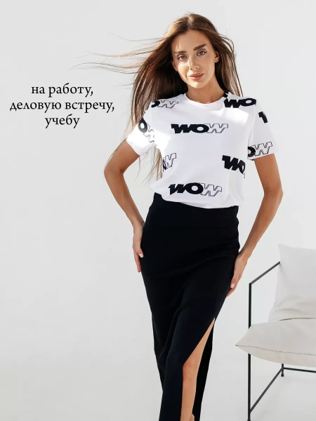 Футболка с принтом больших размеров новогодняя ФК561