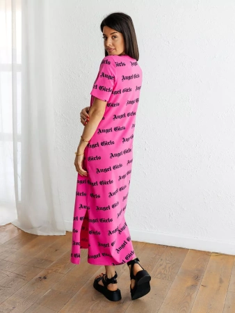 Платье женкое трикотажное с принтом больших размеров ПЛК609