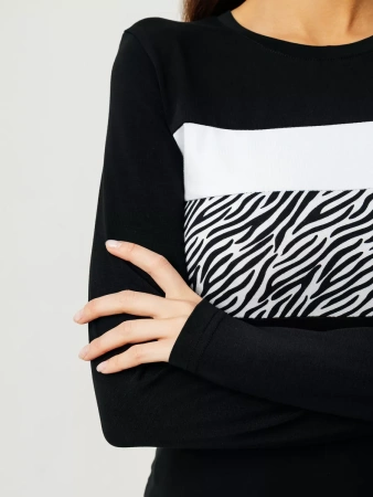 Лонгслив женский облегающий с принтом дк573