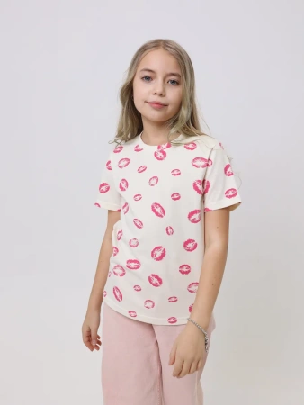 Футболка для девочки с принтом хлопок летняя пляжная