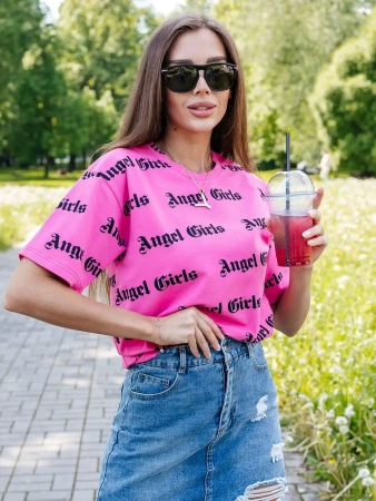 Футболка оверсайз с принтом большого размера