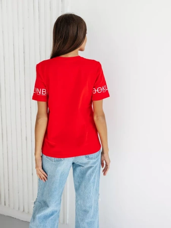 Футболка хлопок с принтом летняя больших размеров ФК562