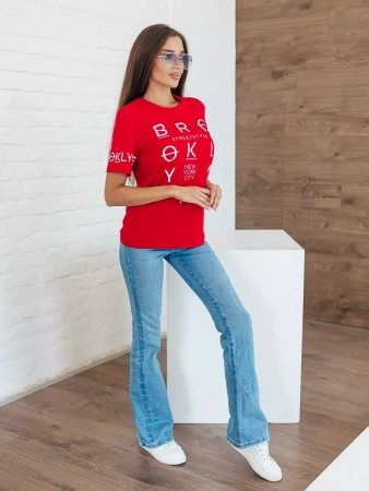 Футболка хлопок с принтом летняя больших размеров ФК562