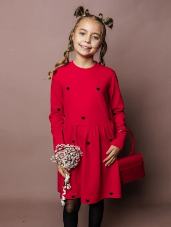 Платье для девочки с длинным рукавом яркое нарядное